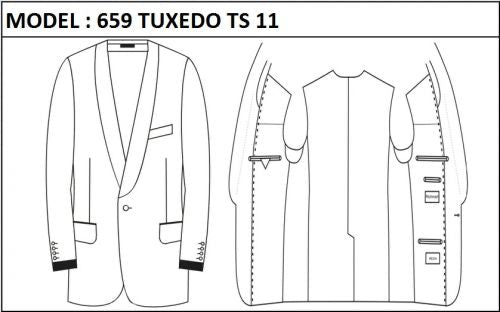 SLIM - SINGLE BREASTED, 1 BUTTONS,SHAWL LAPEL  LAPEL JACKET-659_TUXEDO_TS_11