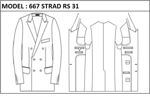 SLIM - DOUBLE BREASTED, 3 BUTTONS,PEAK  LAPEL JACKET-667_STRAD_RS_31