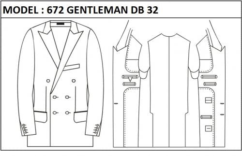 SLIM - DOUBLE BREASTED, 3 BUTTONS,PEAK  LAPEL JACKET-672_GENTLEMAN_DB_32