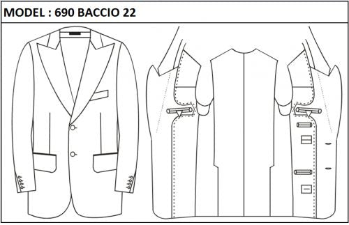 SLIM - SINGLE BREASTED, 2 BUTTONS,PEAK  LAPEL JACKET-690_BACCIO_22