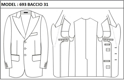 SLIM - SINGLE BREASTED, 3 BUTTONS,PEAK  LAPEL JACKET-693_BACCIO_31