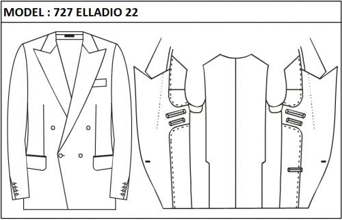 SLIM - DOUBLE BREASTED, 2 BUTTONS,PEAK  LAPEL JACKET-727_ELLADIO_22