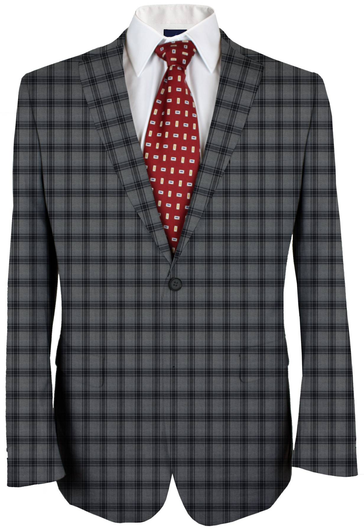 Mid Grey Plaid Made To Measure Jacket - VBC0357_MTM_SJ