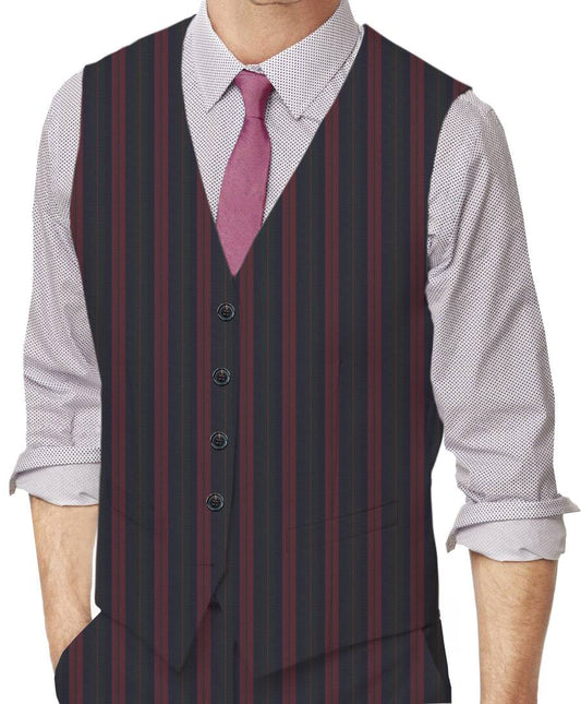 Navy & Violet Stripes Made To Measure Vest - VBC0426_MTM_SV