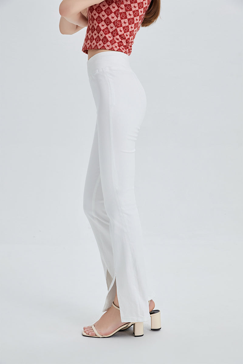 BAYEAS HIGH QUALITY LEGGING STYLE HIGH RISE FRONT SLIT FLARE - BYF1073