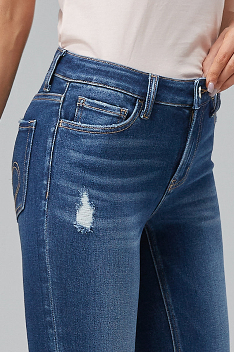 BAYEAS HIGH QUALITY MID RISE STRAIGHT LEG JEANS - BYT5021