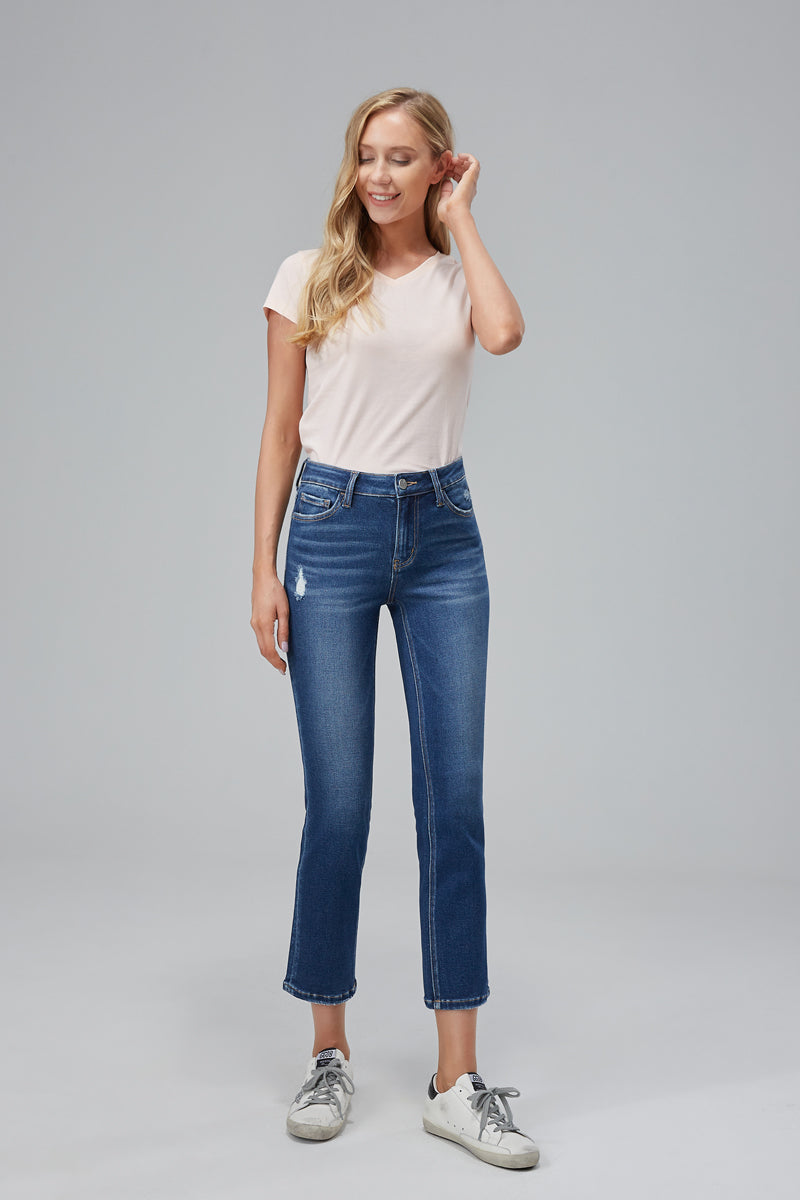 BAYEAS HIGH QUALITY MID RISE STRAIGHT LEG JEANS - BYT5021
