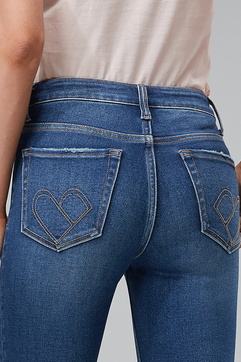 BAYEAS HIGH QUALITY MID RISE STRAIGHT LEG JEANS - BYT5021