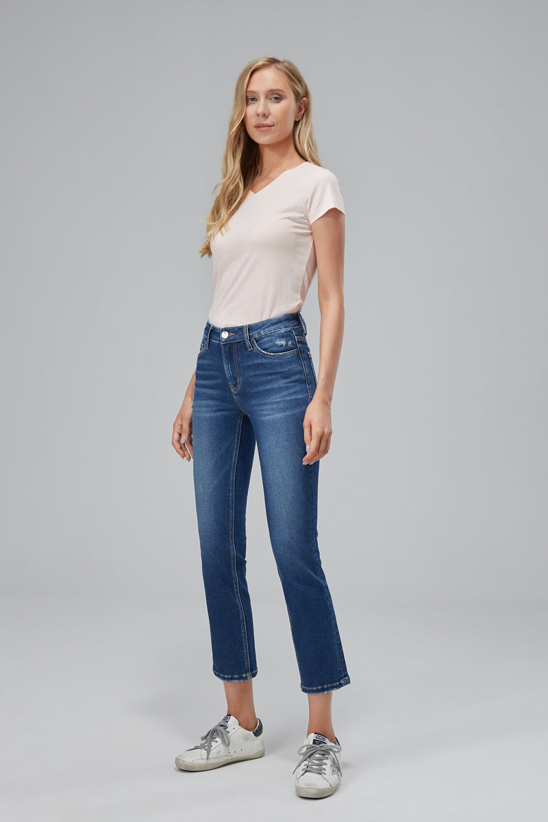 BAYEAS HIGH QUALITY MID RISE STRAIGHT LEG JEANS - BYT5021