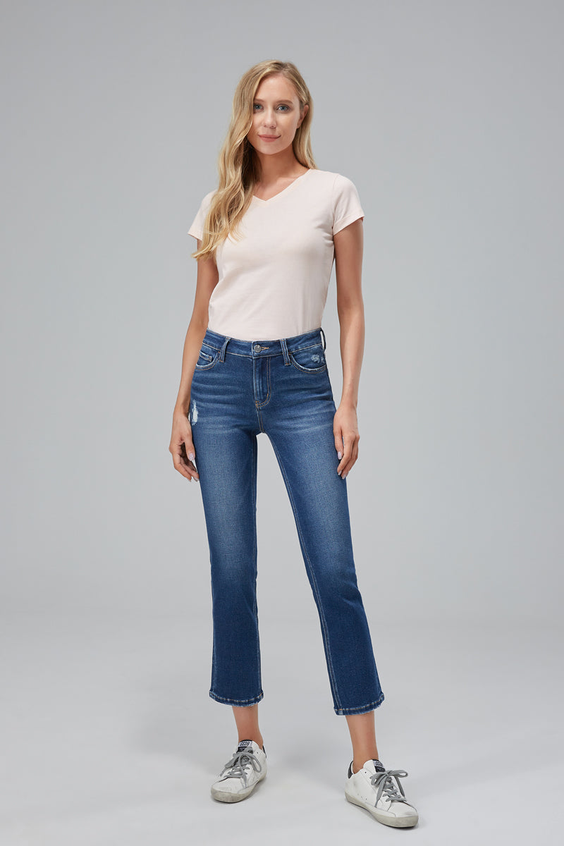 BAYEAS HIGH QUALITY MID RISE STRAIGHT LEG JEANS - BYT5021