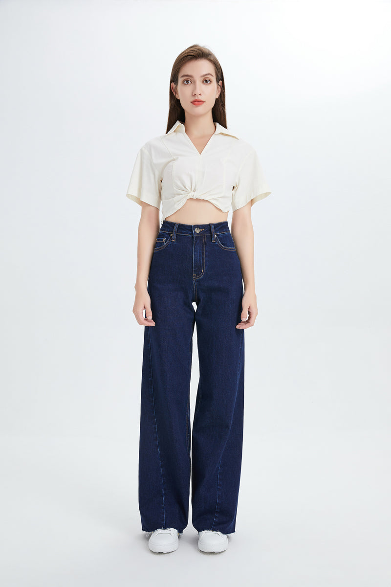 Bayeas High Quality HIGH RISE WIDE LEG JEANS - BYW8052