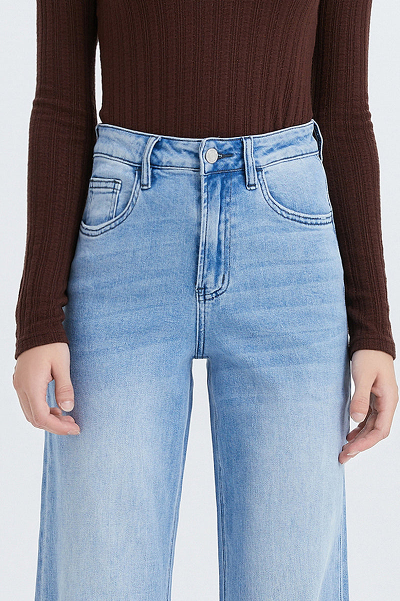 BAYEAS HIGH QUALITY HIGH RISE WIDE LEG JEANS - BYW8101