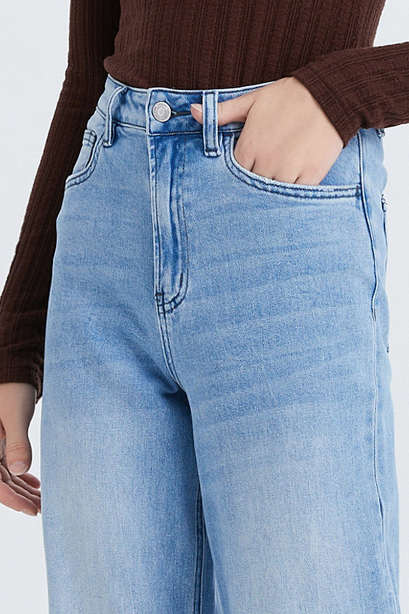 BAYEAS HIGH QUALITY HIGH RISE WIDE LEG JEANS - BYW8101