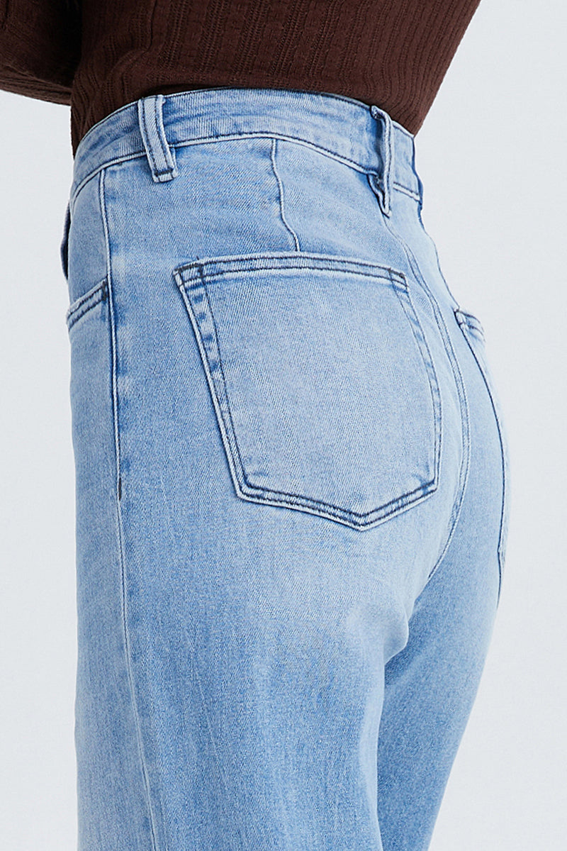 BAYEAS HIGH QUALITY HIGH RISE WIDE LEG JEANS - BYW8101