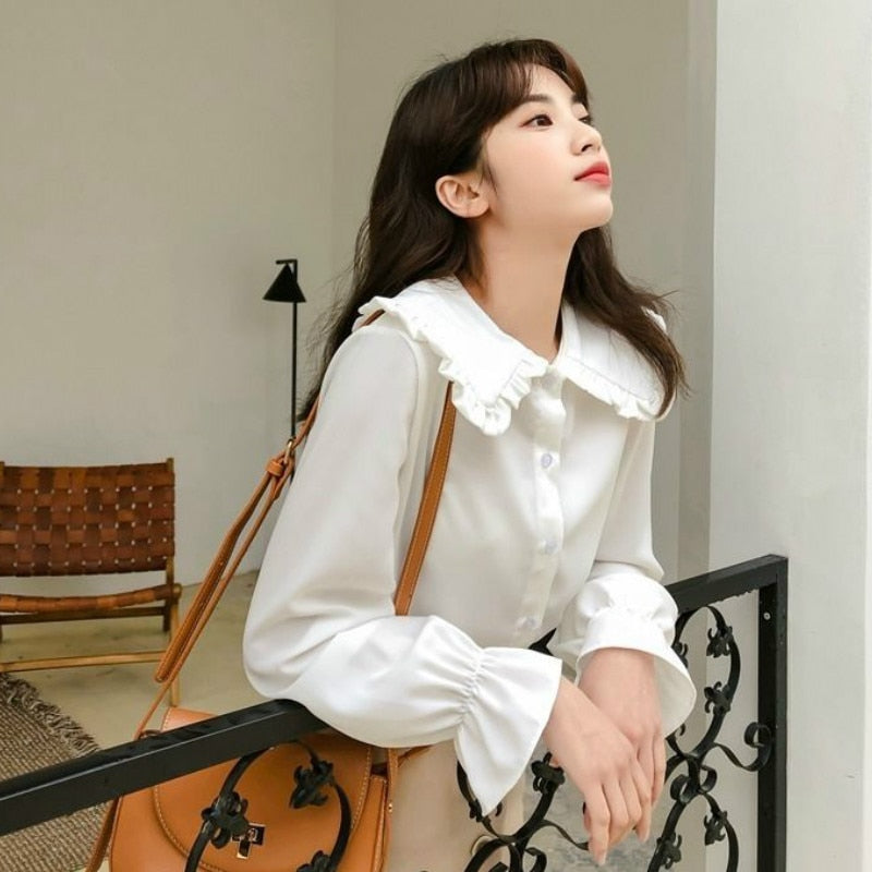 Women's Solid Chic Trendy Elegant Vintage Tops