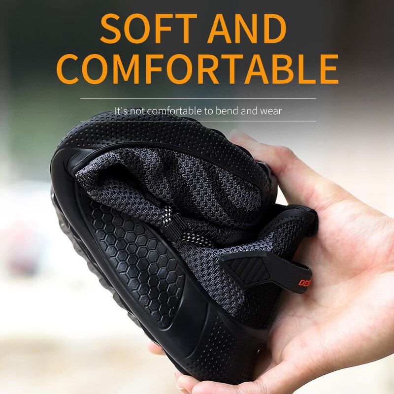 35-50 Safety Shoes Men Women Steel Toe Work Boots Indestructible Lightweight Breathable Anti-smash Sneakers Construction Shoes