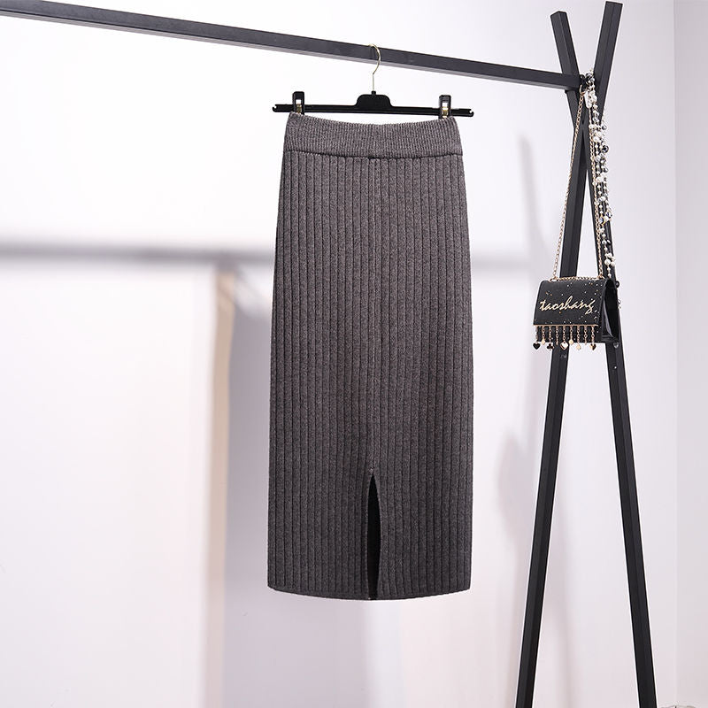 Womens High Waist Short & Long Stretchable Knitted Bodycon Pencil Sweater Skirts (9 Options)