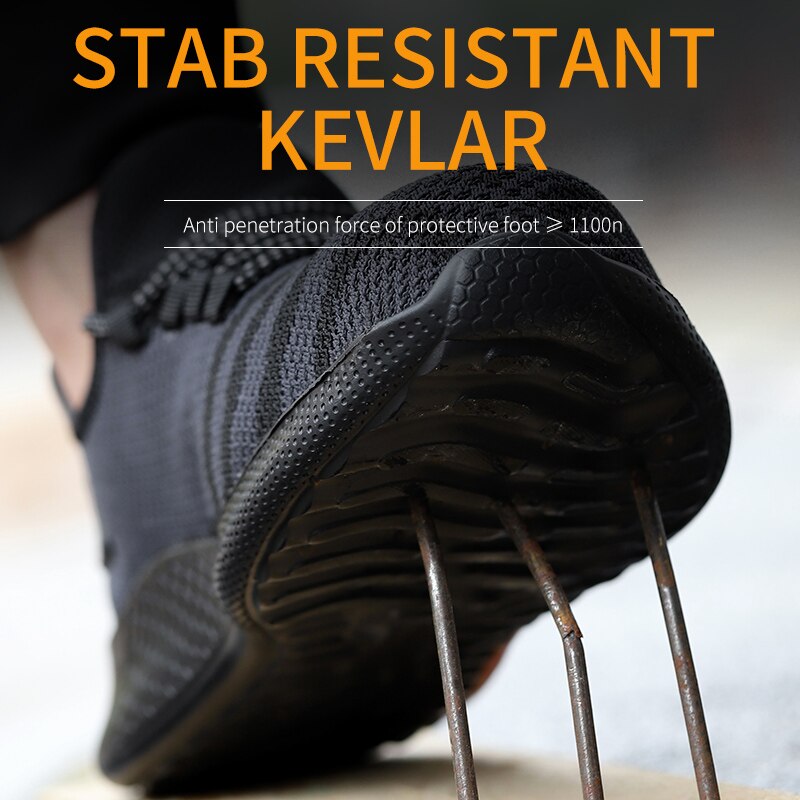 35-50 Safety Shoes Men Women Steel Toe Work Boots Indestructible Lightweight Breathable Anti-smash Sneakers Construction Shoes