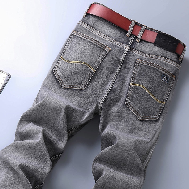 Men's Stretch Regular Fit Business Casual Classic Style Denim (6 Colors)