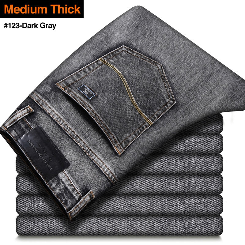 Men's Stretch Regular Fit Business Casual Classic Style Denim (6 Colors)