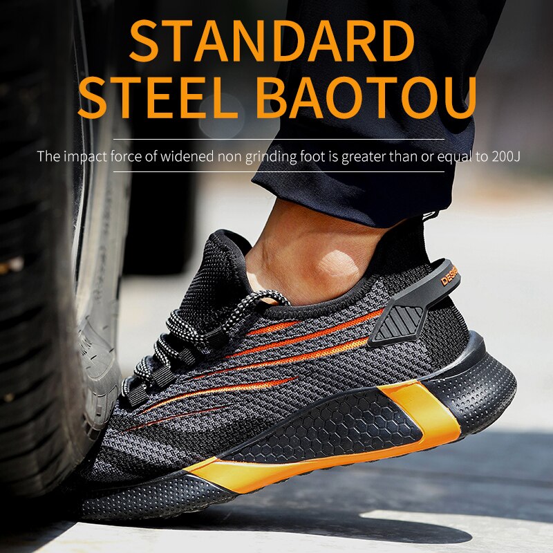 35-50 Safety Shoes Men Women Steel Toe Work Boots Indestructible Lightweight Breathable Anti-smash Sneakers Construction Shoes