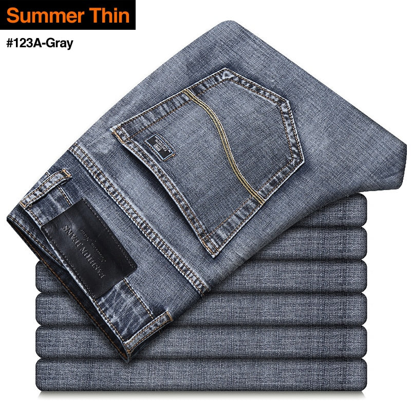 Men's Stretch Regular Fit Business Casual Classic Style Denim (6 Colors)