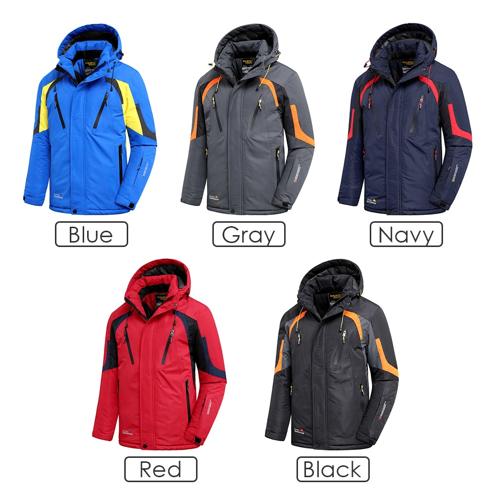 Men's Winter Hooded Waterproof Thick Fleece Outdoor Jet Ski Jacket (12 Colors/Styles)