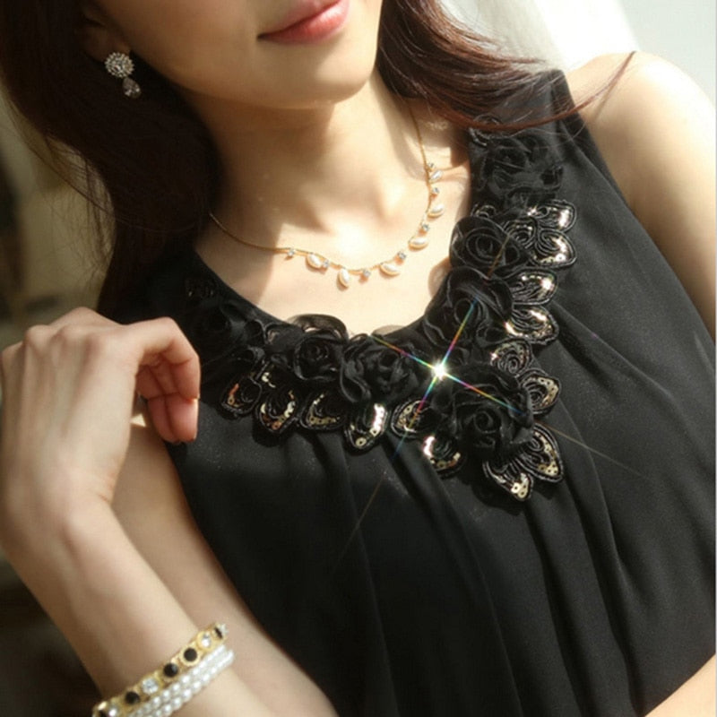 Women's Elegant Sleeveless Crochet Lace Shirt Tops (6 Styles)