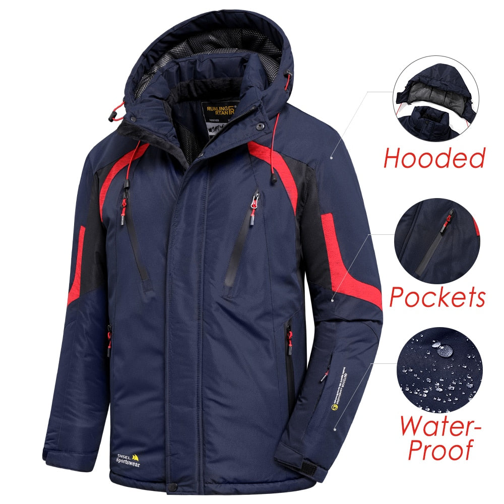 Men's Winter Hooded Waterproof Thick Fleece Outdoor Jet Ski Jacket (12 Colors/Styles)