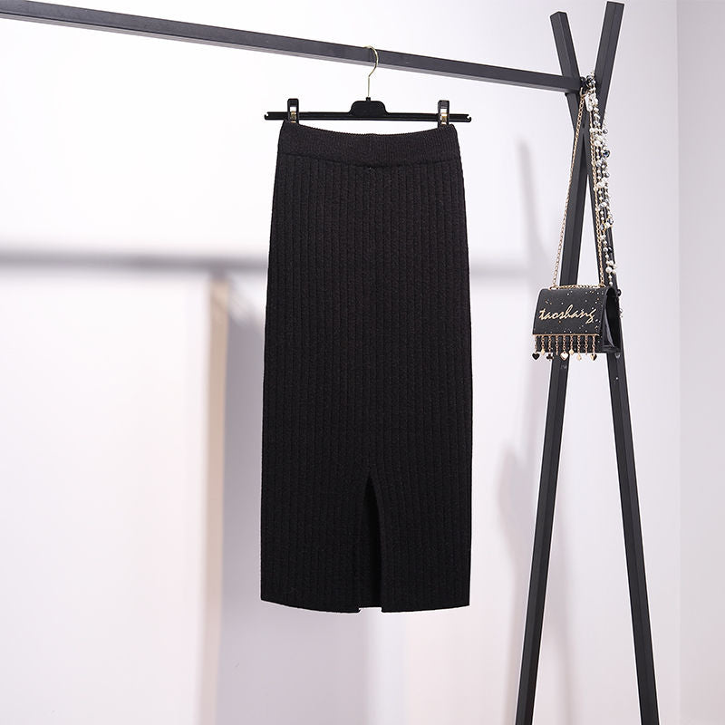 Womens High Waist Short & Long Stretchable Knitted Bodycon Pencil Sweater Skirts (9 Options)