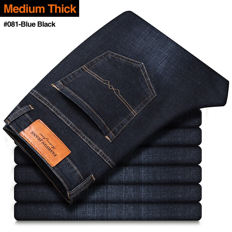 Men's Stretch Regular Fit Business Casual Classic Style Denim (6 Colors)
