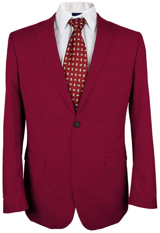 100% Cashmere  Falu Red Plain Made To Measure Jacket  - CER0060_MTM_SJ