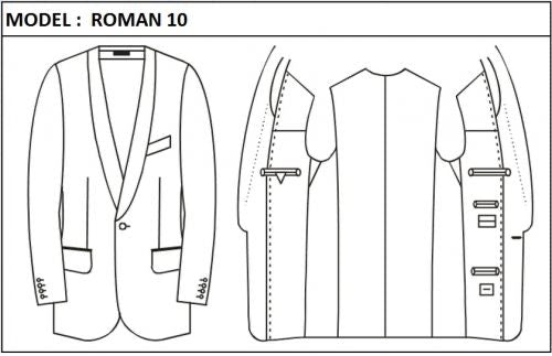 CLASSIC - SINGLE BREASTED, 1 BUTTONS,SHAWL LAPEL LAPEL JACKET-ROMAN_10