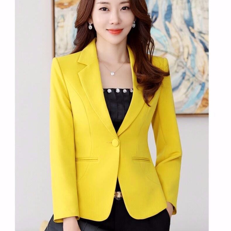Women's Korean fashion self-cultivation casual ladies Regular Single Breasted Blazer (10 Colors)