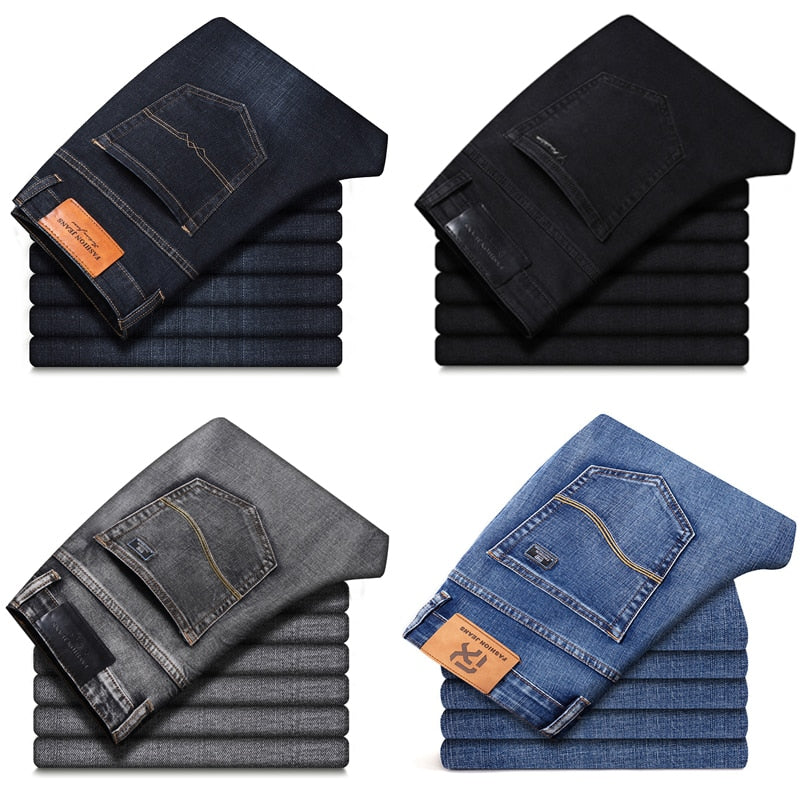 Men's Stretch Regular Fit Business Casual Classic Style Denim (6 Colors)