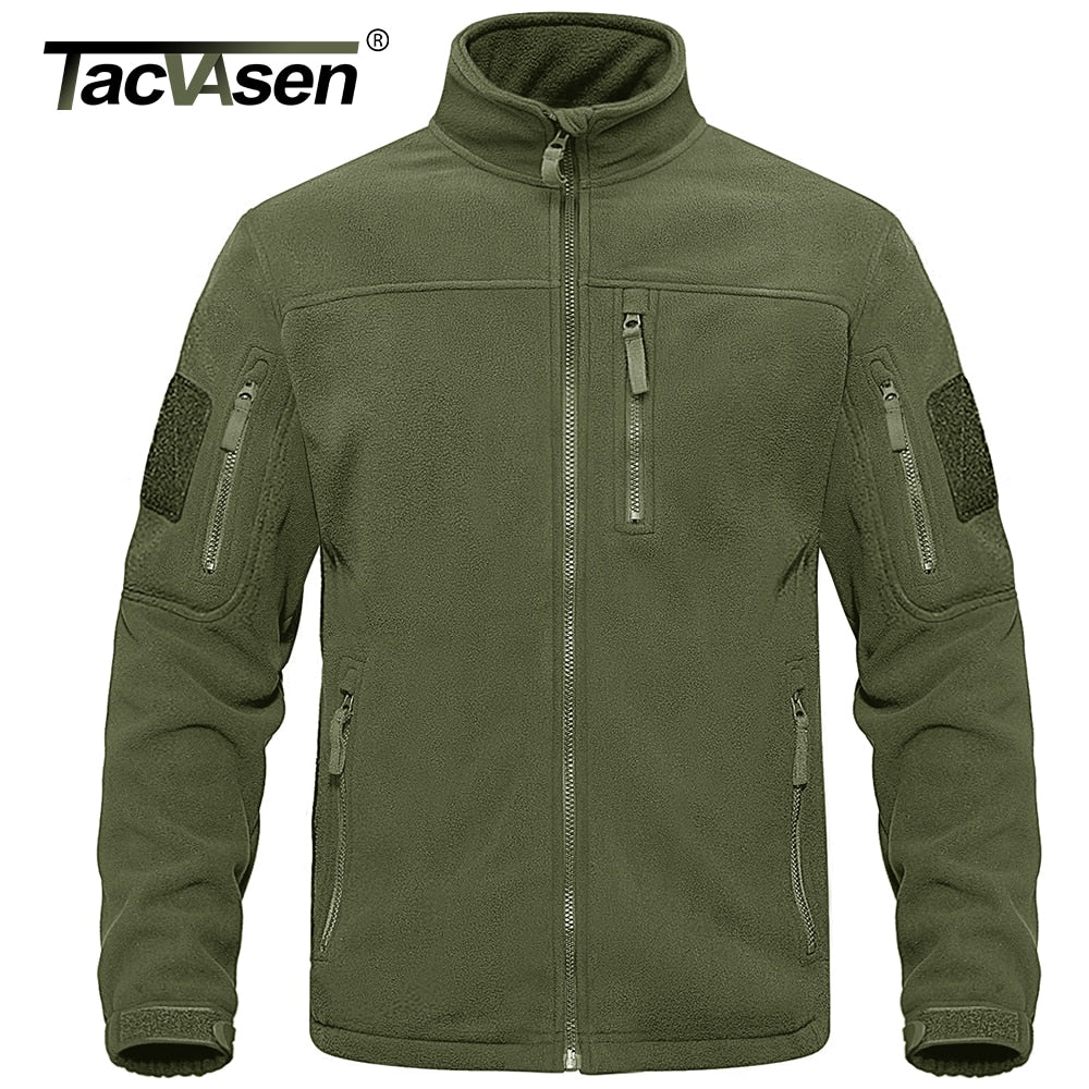 Men's Full Zip Up Tactical Thermal Warm windbreaker Fleece Jacket (11 Colors)
