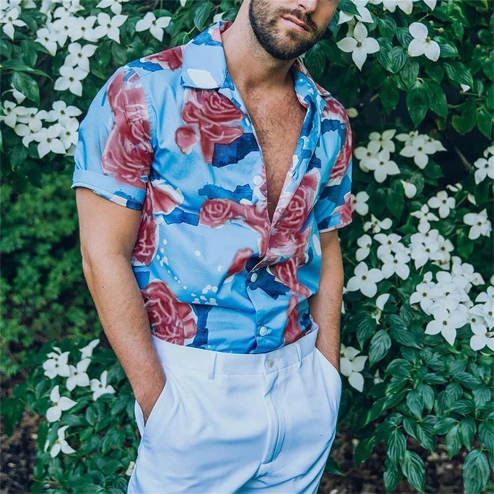 Men's 3d Printed Hawaiian Beach Short Sleeve Fashion Shirts - Collection 2 (9 Styles)