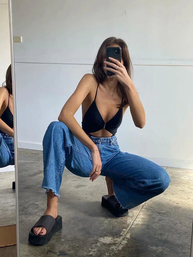 Women's Cryptographic Casual Fashion High Waist Straight Leg Denim (4 Colors)