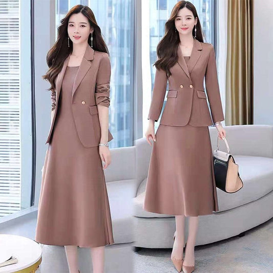 Women's Temperament Slim Office Suit Suspender Skirt Two-piece Set (3 Colors)