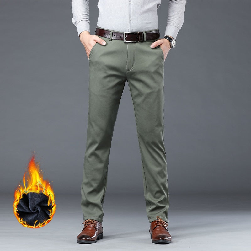 Men's Winter Warm Business Cotton Smart Casual Pants (6 Colors)