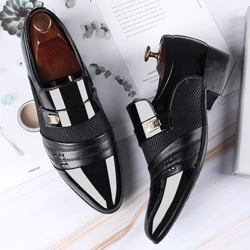 Slip on Men Dress Shoes Men Oxfords Fashion Business Dress Men Shoes 2020 New Classic Leather Men'S Suits Shoes Man
