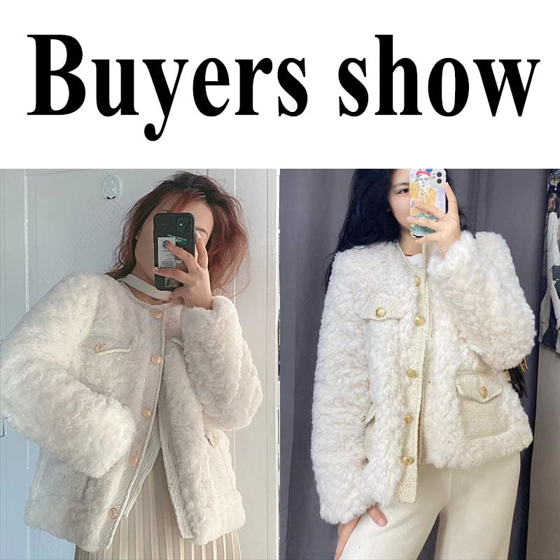 Women's Fashion Lamb Wool O-Neck Faux Fur Jackets (2 Colors)