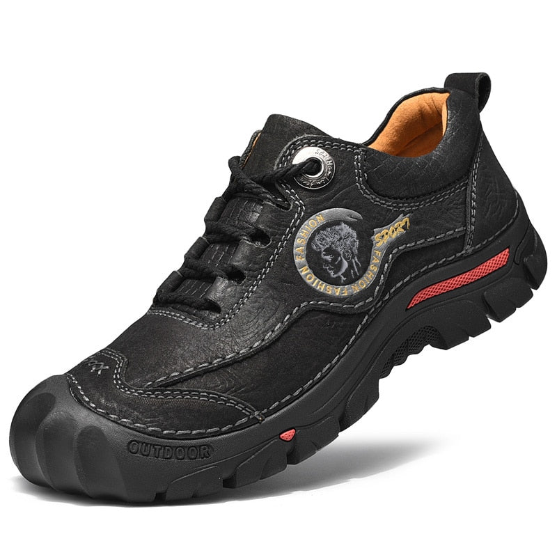 Outdoor Camping Hiking Shoes Men Genuine Leather Sports Sneakers Man Travel Casual Shoes Leisure Walking Climbing Men's Footwear