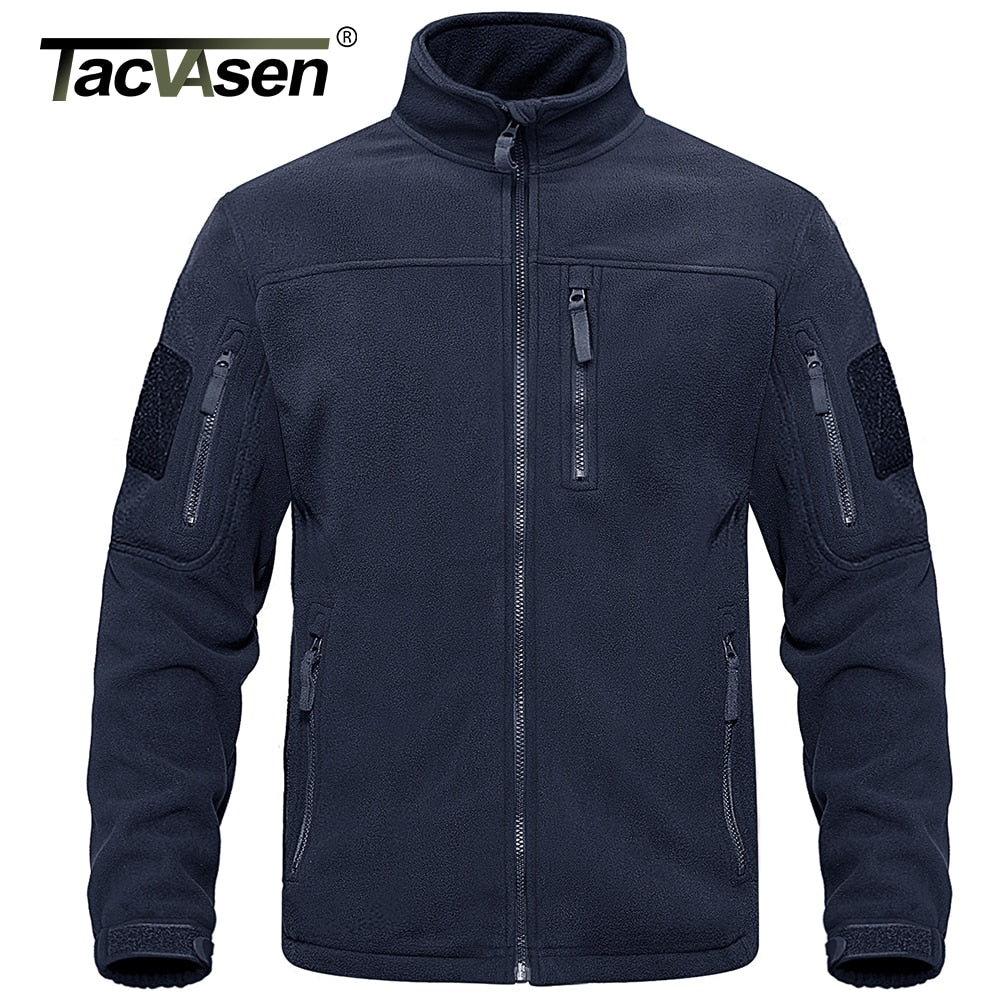 Men's Full Zip Up Tactical Thermal Warm windbreaker Fleece Jacket (11 Colors)