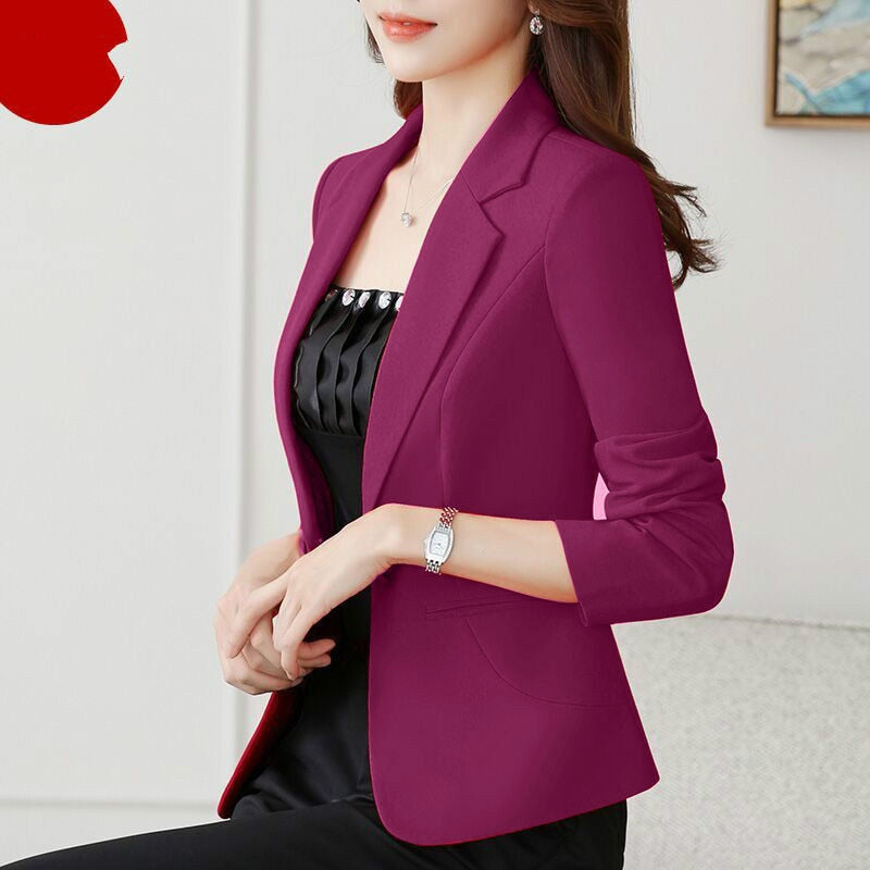 Women's Korean fashion self-cultivation casual ladies Regular Single Breasted Blazer (10 Colors)
