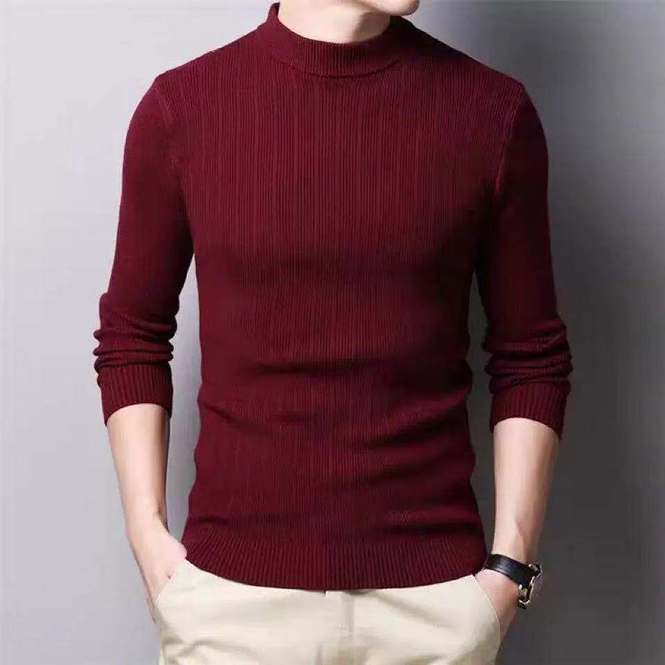 Korean Fashion Autumn Men Casual Vintage Style Sweater Wool Turtleneck Oversize 2024 Winter Men Warm Cotton Pullovers Sweaters