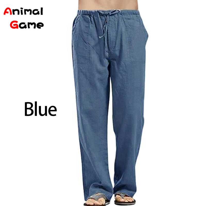 Men's Linen Korean Streetwear Yoga Casual Sweatpants (10 Colors)