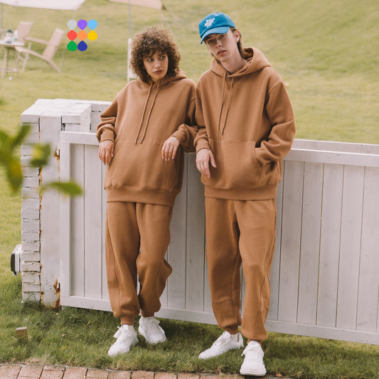 Unisex Warm Casual Solid Velvet Tracksuit Sweatpants Jogging Set (16 options)