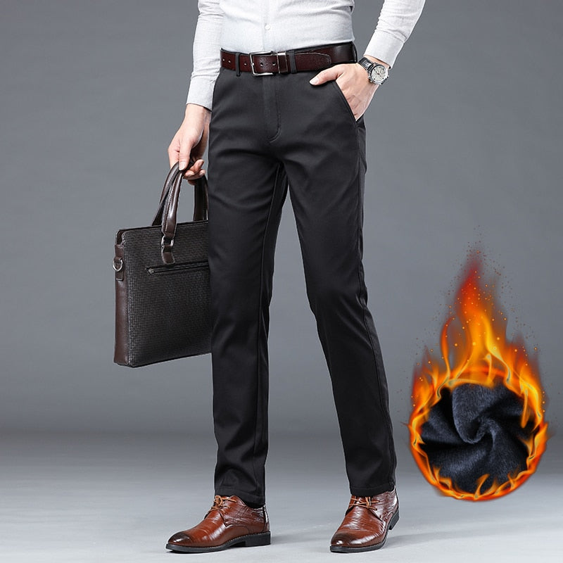 Men's Winter Warm Business Cotton Smart Casual Pants (6 Colors)