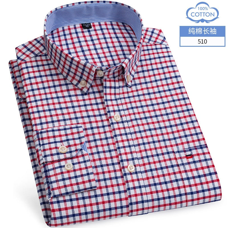 Men's 100% Pure Cotton Button Up Casual Slim Fit Long Sleeve Shirt  - Collection 2 (8 Styles)